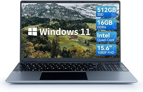 Maypug 15,6 Zoll Laptop Windows 11, 16GB RAM 512GB SSD, Intel Celeron N5095 Quad-Core