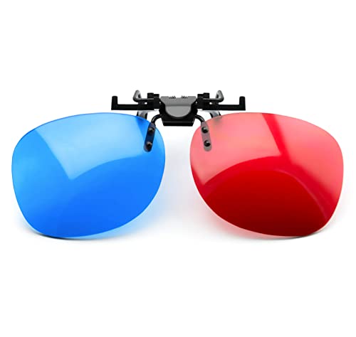PRECORN 3D Brille rot blau Clip-On für Brillenträger Rot