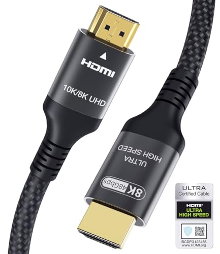 Adauxter Zertifiziertes HDMI 2.1 Kabel 8K 2m