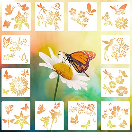 LOCOLO 12 Stück Schmetterling Schablonen Frühling
