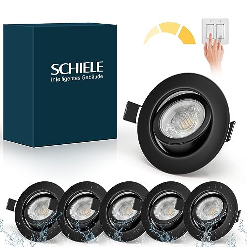 Schiele LED Einbaustrahler 230V Dimmbar Schwarz