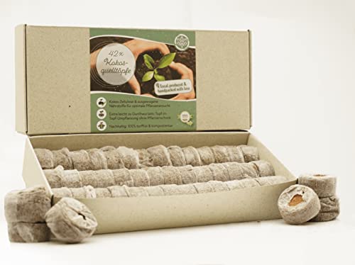 Loveplants Kokos Quelltabletten mit Nährstoffen – 42 Stück