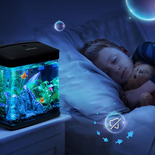 Aquarium im Bild: Nobleza Nano-Fischtank-Aquarium mit LED-Leuchten & Filtersystem