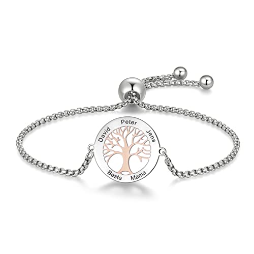The Magical touch TMT Personalisiertes Lebensbaum Armband mit Gravur