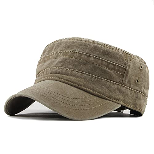 YULOONG Military Cap Vintage Washed Denim Army Caps