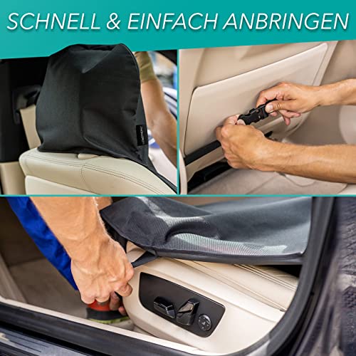 Upgrade4cars Auto-Sitzbezüge Grau Schwarz | Auto-Schonbezüge Set für  Vordersitze & Rückbank | Auto-Sitzbezug Universal