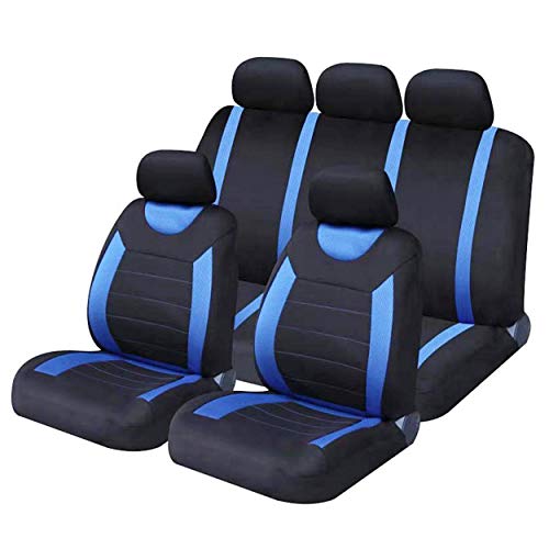 FX07 BLUE F-CORE Elegance Autositzbezug Blau, Mit Motiv, Eco-Leder
