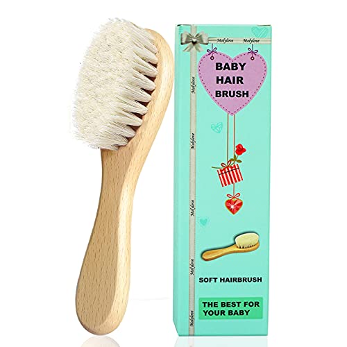 Molylove Baby-Haarbürste mit Holzgriff und superweichen Borsten