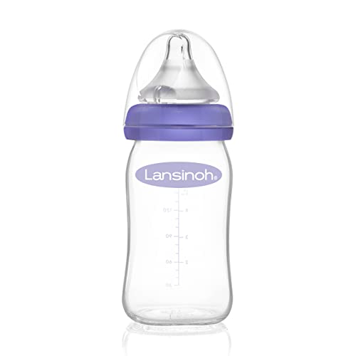 Lansinoh Glas Babyflasche mit NaturalWave Sauger Gr. S