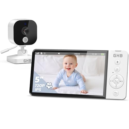 GHB Babyphone mit Kamera 5 Zoll 720P HD 5000mAh IPS
