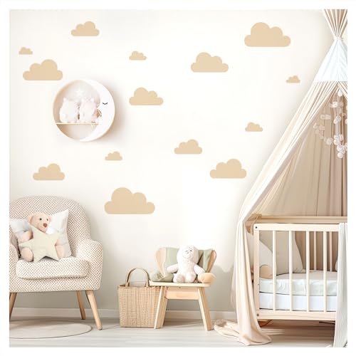 DEKO KINDERZIMMER Wandsticker Wolken Set beige Babyzimmer