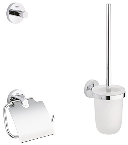 Grohe Essentials Accessoires Bath (WC-Set 3 in 1, Material: Glas / Metall)