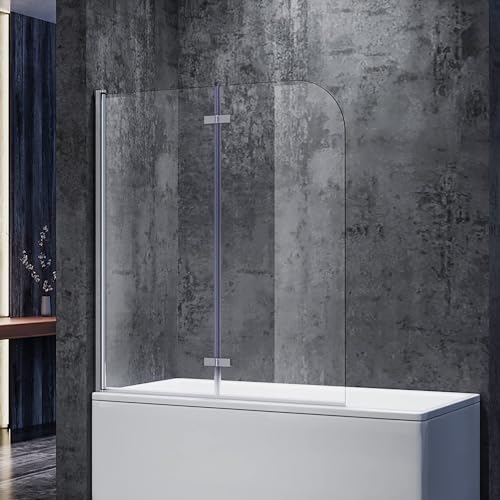 SONNI Duschwand für Badewanne 120x140 cm(BxH)