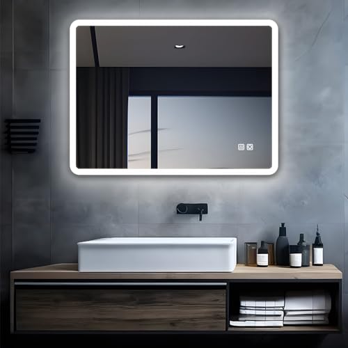 MIQU LED Badspiegel mit Beleuchtung 60x50