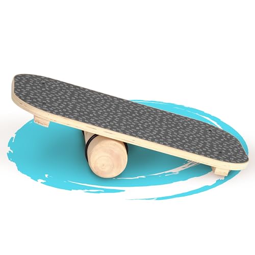 SportPlus Balance Board aus Holz mit Rolle