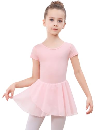 DGSHIRLDJO Kinder Ballettkleidung Mädchen Kurzarm Baumwolle