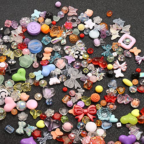 YIEUR 250 Stück Perlen bunte Acryl zum Auffädeln