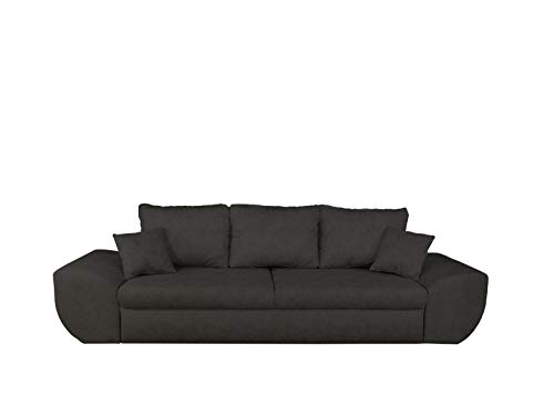 lifestyle4living Big Sofa in schwarz mit Schlaffunktion