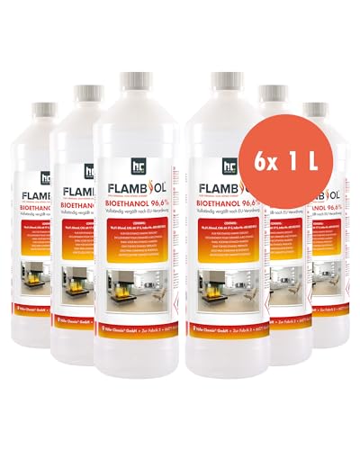 Höfer Chemie FLAMBIOL Bioethanol 96,6% Premium 6 x 1 L