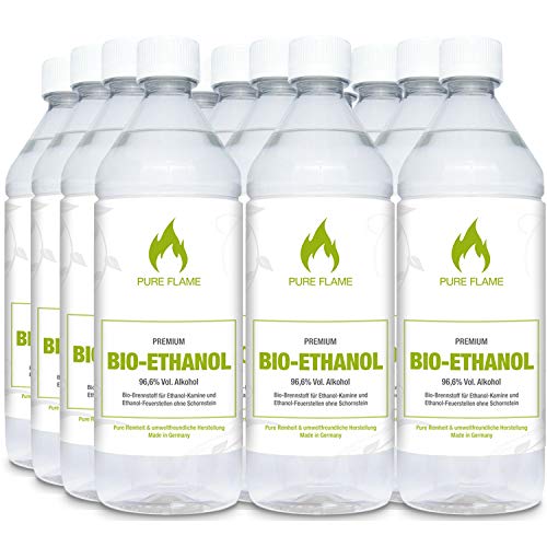 Pure Flame Premium Bioethanol Bioethanol 96,6% – 12 x 1L