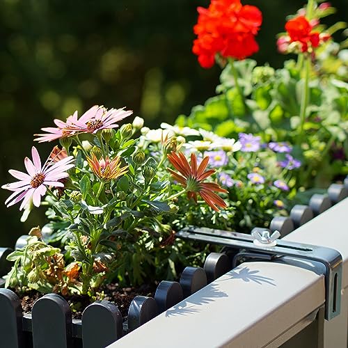 Blumenkastenhalter im Bild: BigDean Blumenkastenhalterung 6 Stück Anthrazit für Balkon