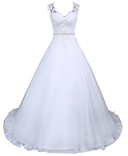 Romantic-Fashion Brautkleid Hochzeitskleid Weiß Modell W048 A
