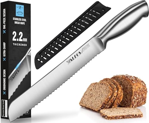 Walfos Brotmesser, Edelstahl-Brotmesser mit Wellenschliff