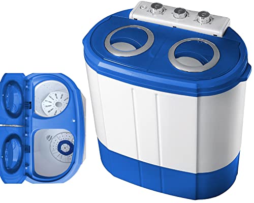 Steinborg Mini Waschmaschine mit Schleuder bis 3kg | Reisewaschmaschine | Grau/Weiß