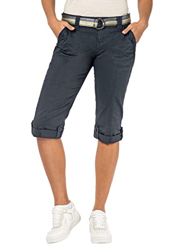 FRESH MADE Damen Capri-Hose 3/4-Shorts mit Metallic