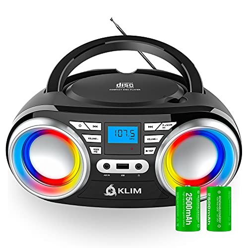 KLIM Boombox B3 Tragbarer CD Player + FM Radio