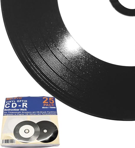 MP-Pro Schwarze Vinyl CD Rohlinge Bedruckbar Weiß CD