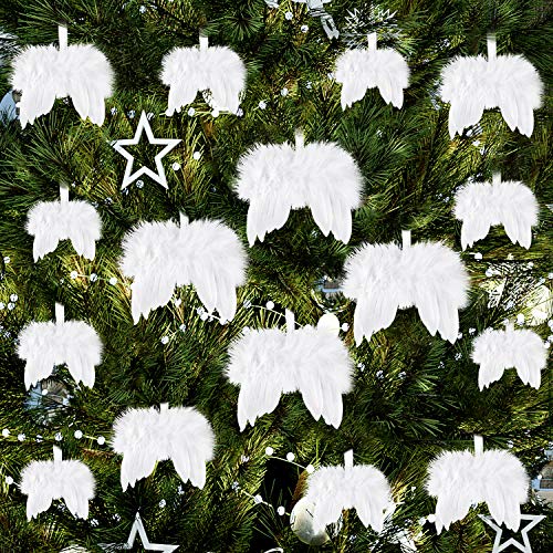 FEPITO 16 Stücke Weiß Weihnachtsschmuck Fantasie