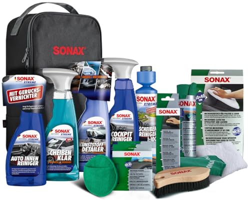SONAX Innenraum+Scheibe-Set mit Tasche (11-teilig) zur Reinigung