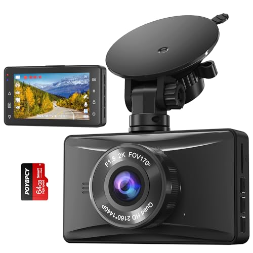 GKU Dashcam Auto Vorne Hinten 4K/2.5K,WiFi Dash Cam mit 64GB SD