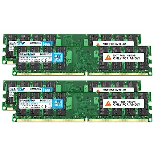16GB DDR2 RAM DIMM PC2-6400U 2Rx16 800 MHz 1.8V CL6 AMD PC Arbeitsspeicher