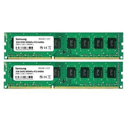 Samsung 4GB DDR2 800Mhz PC2-6400 Dual-Channel KIT 240pin Desktop RAM (R02L08K-1030)