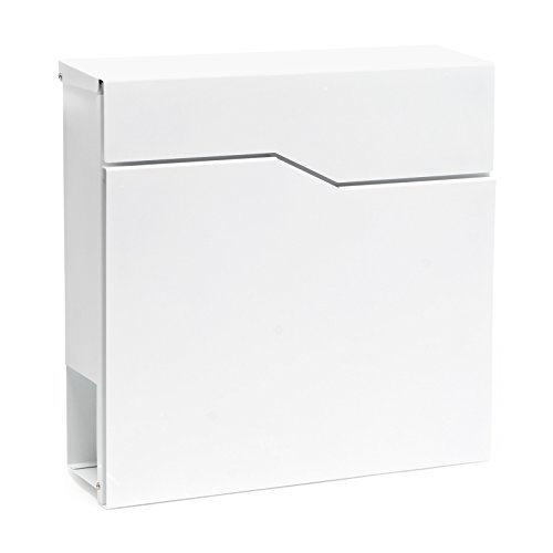 Wiltec Designer Briefkasten V19 weiß 370 x 105 x