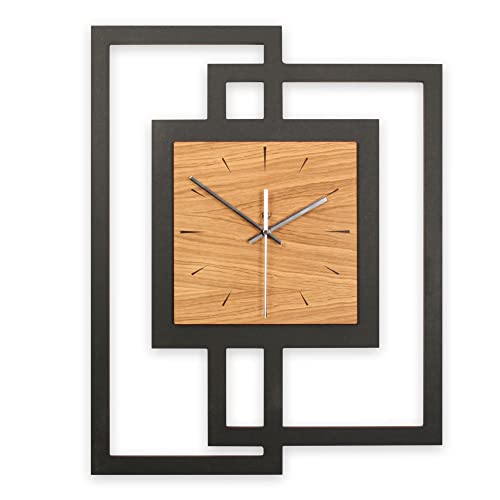 Kreative Feder Designer-WANDUHR aus Holz Größe ca.46,5x59