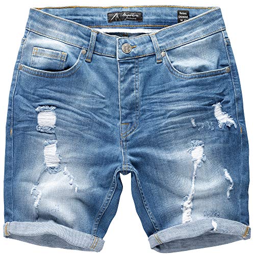 Amaci&Sons Herren Destroyed Jeans Shorts Kurze