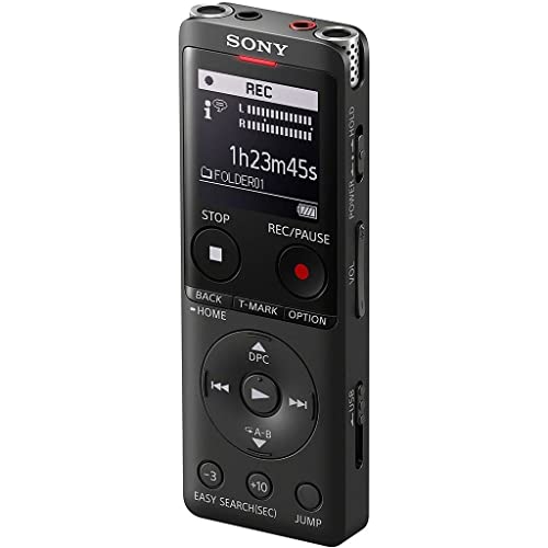 Sony ICD-UX570B Digitales Diktiergerät (OLED Display, 4GB Speicher, Micro SD)