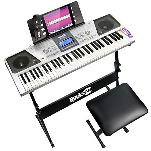 RockJam 61 Key Keyboard Piano Kit with Digital Piano Bench