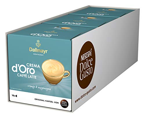 NESCAFÉ Dolce Gusto Dallmayr Crema d´Oro Caffè Latte (48 Kaffeekapseln, 48 Getränke, cremig & ausgewogen)
