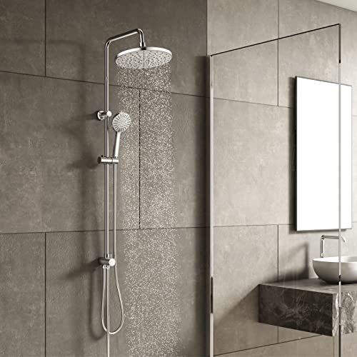 KOMIRO Duschsystem ohne Armatur, Chrom, mit Regen- und Handbrause (1699-PG-2230-P23)