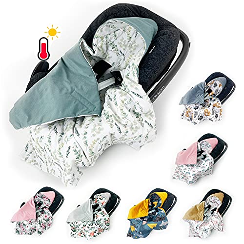 BABEES Einschlagdecke für Babyschale Autositz FRÜHLING