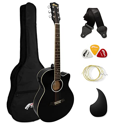 TIGER ACG4-BK Full-Size Elektro-Akustische Gitarre