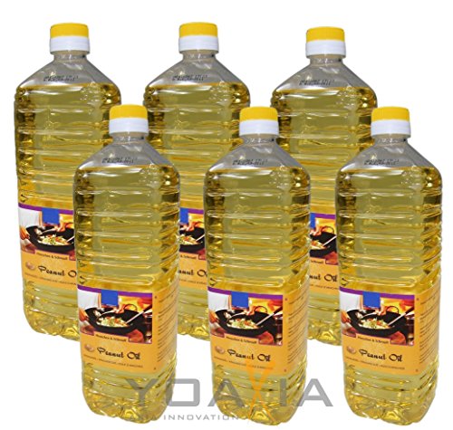 H & S 6er Pack 100% Erdnuss-Öl [6x 1000ml] Erdnussöl