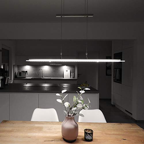 Esszimmerlampe im Bild: B.K.Licht LED Pendelleuchte stufenlos höhenverstellbar