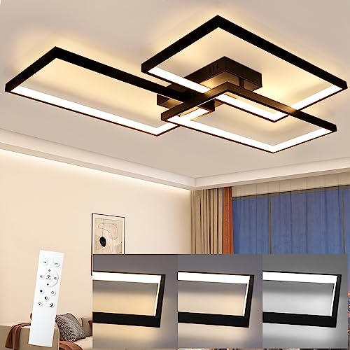 CBJKTX LED Deckenleuchte Wohnzimmer Deckenlampe Schwarz