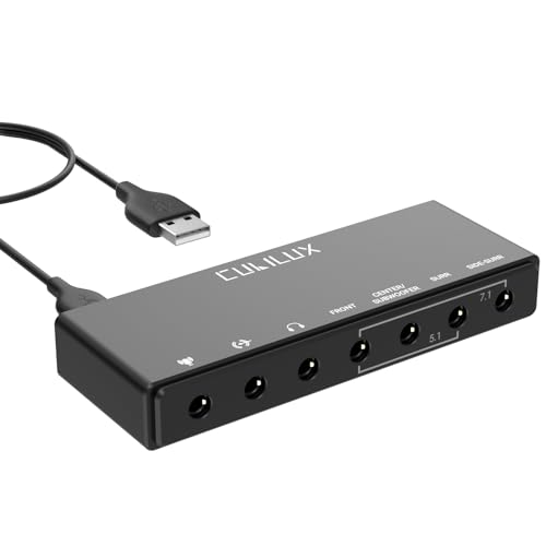 Cubilux 7.1 USB Surround Soundkarte,48KHz-384KHz Abtastrate