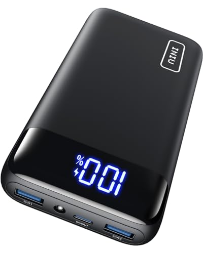 PowerBank 27000mAh Power Bank mit Kabel, Powerbank USB C Tragbares  Ladegerät mit LED Display, 4 Ausgängen und 3 Eingängen, Externer Akku für  Smartphone,Tablet und mehr : : Elektronik & Foto